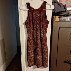 Dark red with gold glitter